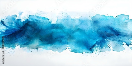 Vibrant blue watercolor stroke with striking cobalt and white highlights. Concept Watercolor Art, Vibrant Blue, Striking Cobalt, White Highlights
