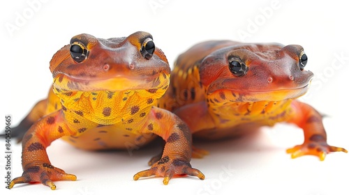 toxic newts Isolated on white background. Poisonous animals concept for designer