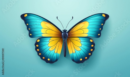 Butterfly metamorphosis flat design front view transformation animation vivid