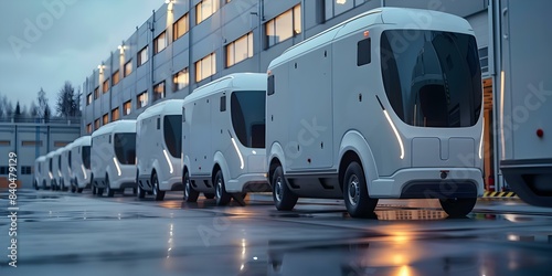 Logistics team creating reliable fleet of autonomous delivery vehicles for urban areas. Concept Logistics, Autonomous Vehicles, Urban Areas, Fleet Management, Technology
