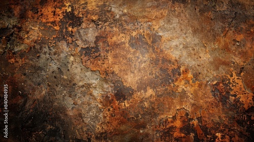 Rusted Metal Surface with Grunge Texture in Earthy Tones