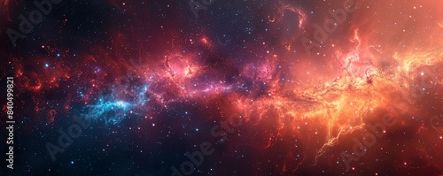 Cosmic Nebula and Starry Sky Gradient Wallpaper