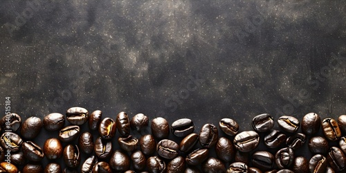 Capturing the Morning Aroma Close-Up of Dark Coffee Beans in Mocha Background. Concept Close-Up Photography, Coffee Beans, Morning Aroma, Mocha Background