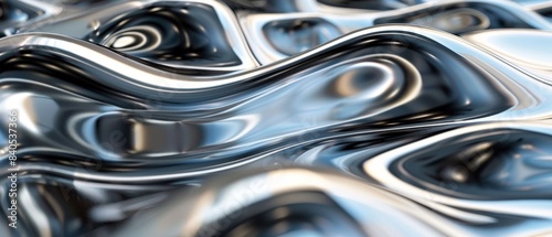 The image is a silver surface with a wave pattern