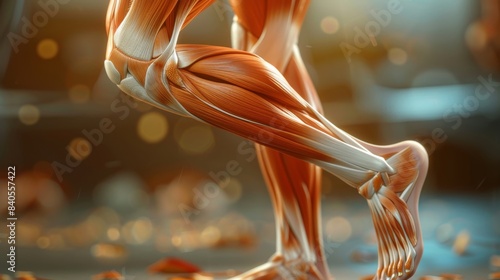 A close up of a leg with the muscles visible