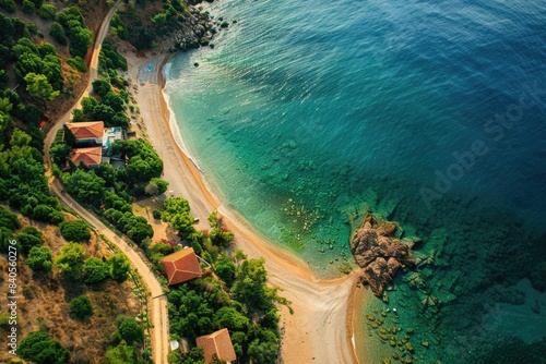 Peaceful Beaches. Aerial View of Natural, Calm Water in Kilyos, Istanbul, Turkey