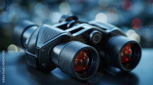 professional binoculars outdoor optical equipment detailed 3d illustration