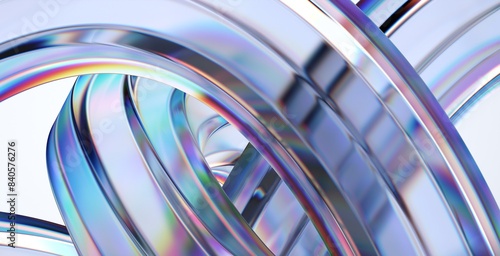 Abstract glass shape on a light background, 3d render