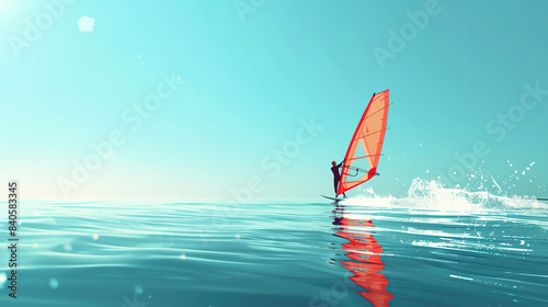 Windsurfer on the sea, kite surfing on the sea, windsurfing, sea, water, windsurfer, sport, wind, surfing, sail, windsurf, ocean, surfer, surf, sailing, summer, beach, sky, sports, blue, board, action