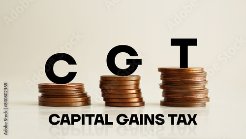 Capital gains tax CGT is shown using the text