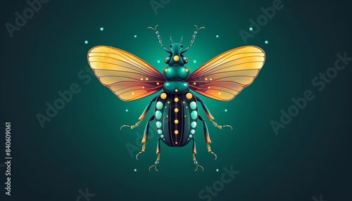Thorax insect flat design front view entomology theme animation vivid