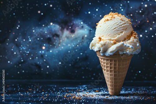 Ice cream cone with scoop