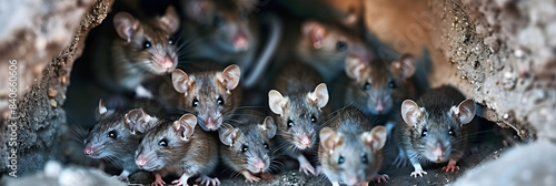 Rat infestation poses a significant issue. Concept Pest Control, Residential Infestation, Rodent Removal, Health Risks, Prevention Measures