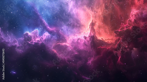 Deep Space Nebulae with Copy Space, Cosmic Exploration, Astronomy Background, Generative AI