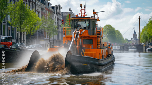 Hydraulic Harmony: Dredger Barge and Canal Care