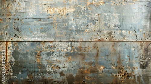 A faded and worn fiberglass panel with visible scratches and scuffs revealing its age and use