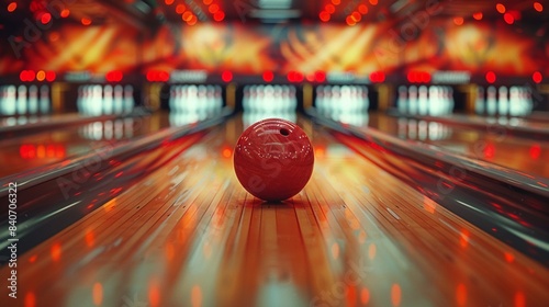 Bowling ball striking pins, detailed, vibrant colors, motion blur effect, high contrast, dramatic lighting 8K , high-resolution, ultra HD,up32K HD