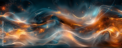 Abstract dark background with smooth flowing lines and vibrant colors