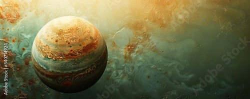 Closeup of Planet Jupiter with Stunning Gradient Background and Detailed Surface