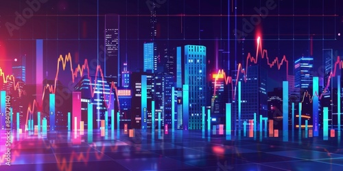 Financial Market Analysis and Trading: 4K HD Wallpaper of Stock Market Data, Investment Portfolios, and Brokerage Business，Trading buy and sell profit, broker portfolio management planning business te