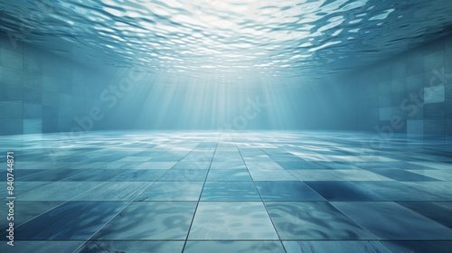 Underwater view of a large swimming pool