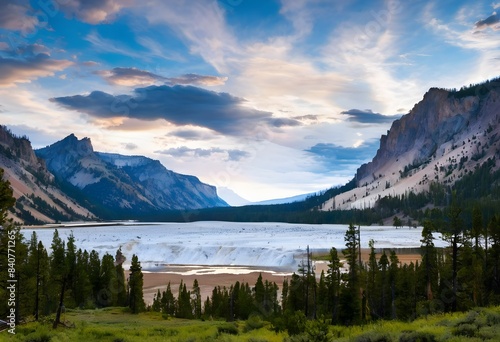 A view of Yellowstone National Park in America