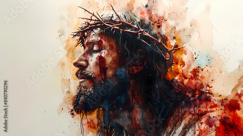 Jesus Christ Watercolour Illustration