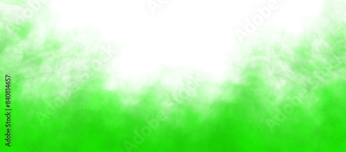 Realistic green smoke isolated on transparent white background