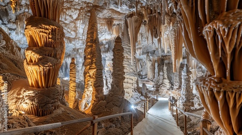 The St. Beatus Caves near Beatenberg, close to Interlaken in the Bern canton of Switzerland, boasting magnificent stalactites and stalagmites.