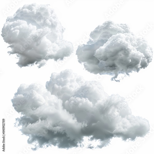Cloud clip art, abstract clouds on transparent background, sky elements.