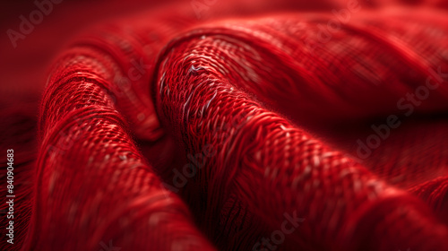 Bobinas de hilo de colore rojo