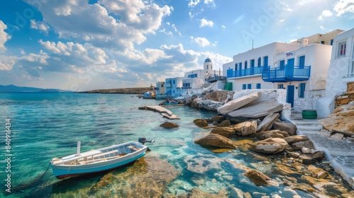 Greek fishing village in Paros island, Greece 