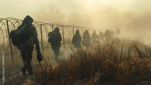 refugees crossing the border