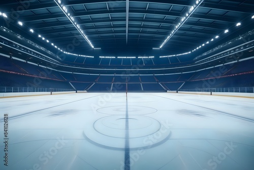 Ice rink hockey sport arena empty field stadium.