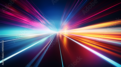 Dynamic light traces represent digital data transmission speed
