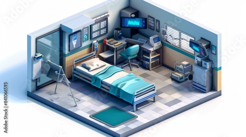 Isometric Quarantine Room Concept 
