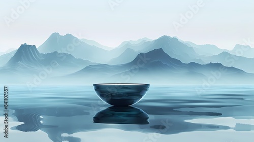 blue national style celadon traditional architecture landscape illustration poster background