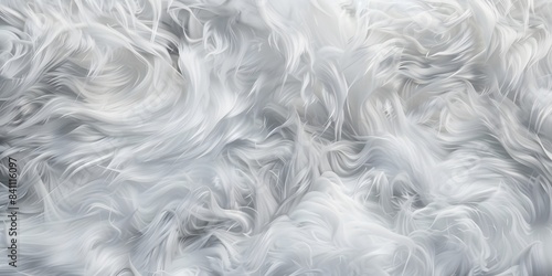 Abstract White Fur Texture with Swirling Patterns