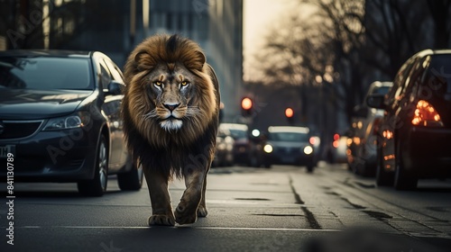 lion in the city