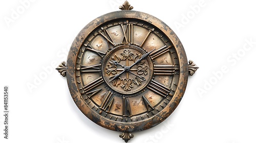 Decorative clock isolated on a white background.