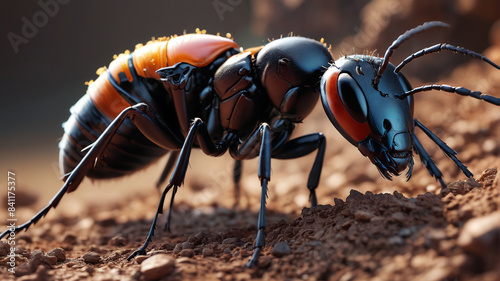 Monarch of the Anthill: Queen Ant Reigning Over Her Subterranean Realm, Generative AI
