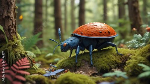 Immersing in the detailed and vibrant lives of miniature forest creatures where the small scale hides grand interactions and ecosystems, Generative AI