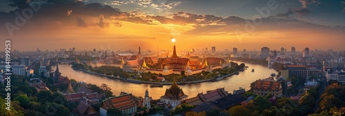 Bangkok Skyline with Grand Palace