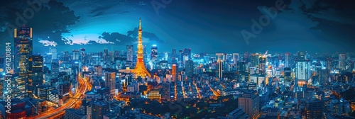 Tokyo Skyline with Shibuya Crossing