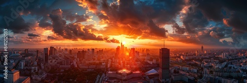 Warsaw Skyline with Palace of Culture and Science