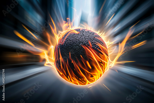 cannonball in flame, AI generated