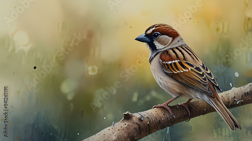 Sparrow Watercolor Painting