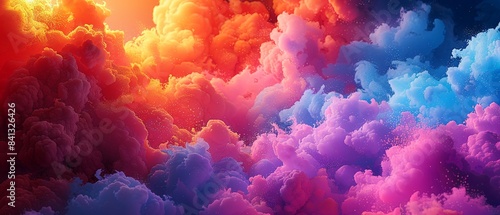 Explosive clouds with vibrant colors, Psychedelic, Bold and bright, 3D render, Surreal detonations and abstract patterns 8K , high-resolution, ultra HD,up32K HD