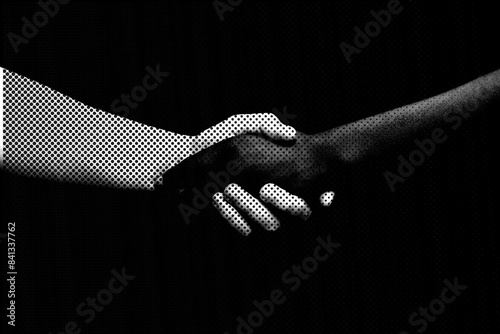 Black hand holding the white hand
