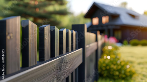 Beautiful wooden fence at the dacha